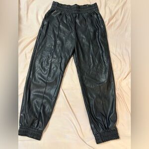 Express Black Faux Leather Joggers